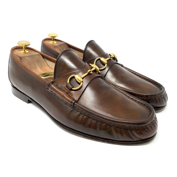 Gucci Other - GUCCI 1953 Smoke Brown Leather Gold Bit Loafers